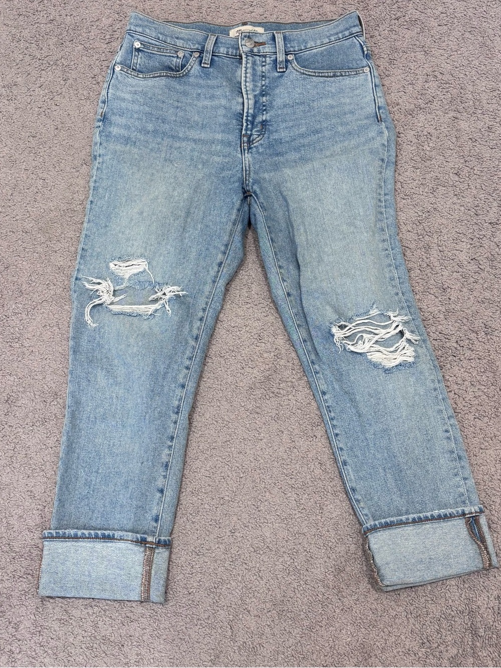 Madewell distressed boyfriend jeans